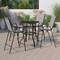 Flash Furniture 5 Piece Glass Bar Patio Table Set with 4 Barstools TLH-073H092H4-GR-GG - alternate 1